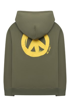 Детский хлопковая толстовка OFF-WHITE хаки цвета по цене 25400 руб., арт. 0GBE001F21FLE004 | Фото 2 Детский хлопковая толстовка OFF-WHITE хаки цвета, арт. 0GBE001F21FLE004 | Фото 2 (Рукава: Длинные; Материал внешний: Хлопок; Девочки Кросс-КТ: Толстовка-одежда; Ростовка одежда: 10 - 11 лет | 140 - 146см, 12 лет | 152 см, 4 года | 104 см, 6 лет | 116 см, 8 лет | 128 см)
