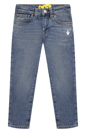 Детские джинсы OFF-WHITE голубого цвета по цене 29250 руб., арт. 0BYA002F21DEN002 | Фото 1 Детские джинсы OFF-WHITE голубого цвета, арт. 0BYA002F21DEN002 | Фото 1 (Материал внешний: Хлопок; Ростовка одежда: 10 - 11 лет | 140 - 146см, 12 лет | 152 см, 4 года | 104 см, 6 лет | 116 см, 8 лет | 128 см)