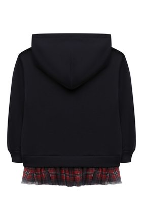 Детский хлопковое худи DOLCE & GABBANA темно-синего цвета по цене 29400 руб., арт. L5JW4X/G7AX6/8-14 | Фото 2 Детский хлопковое худи DOLCE & GABBANA темно-синего цвета, арт. L5JW4X/G7AX6/8-14 | Фото 2 (Материал внешний: Хлопок; Рукава: Длинные; Материал подклада: Хлопок; Девочки Кросс-КТ: Толстовка-одежда; Ростовка одежда: 10 - 11 лет | 140 - 146см, 12 лет | 152 см, 8 лет | 128 см)