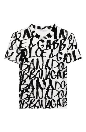 Детская хлопковая футболка DOLCE & GABBANA белого цвета по цене 14900 руб., арт. L4JTDU/G7BCZ/8-14 | Фото 1 Детская хлопковая футболка DOLCE & GABBANA белого цвета, арт. L4JTDU/G7BCZ/8-14 | Фото 1 (Рукава: Короткие; Материал внешний: Хлопок; Ростовка одежда: 10 - 11 лет | 140 - 146см, 12 лет | 152 см, 8 лет | 128 см)