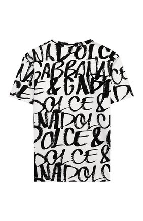 Детская хлопковая футболка DOLCE & GABBANA белого цвета по цене 14900 руб., арт. L4JTDU/G7BCZ/8-14 | Фото 2 Детская хлопковая футболка DOLCE & GABBANA белого цвета, арт. L4JTDU/G7BCZ/8-14 | Фото 2 (Рукава: Короткие; Материал внешний: Хлопок; Ростовка одежда: 10 - 11 лет | 140 - 146см, 12 лет | 152 см, 8 лет | 128 см)