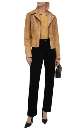 Женская кожаная куртка RALPH LAUREN коричневого цвета, арт. 290845728 | Фото 2 (Длина (верхняя одежда): Короткие; Материал подклада: Купро; Рукава: Длинные; Стили: Кэжуэл; Материал внешний: Натуральная кожа; Кросс-КТ: Куртка)
