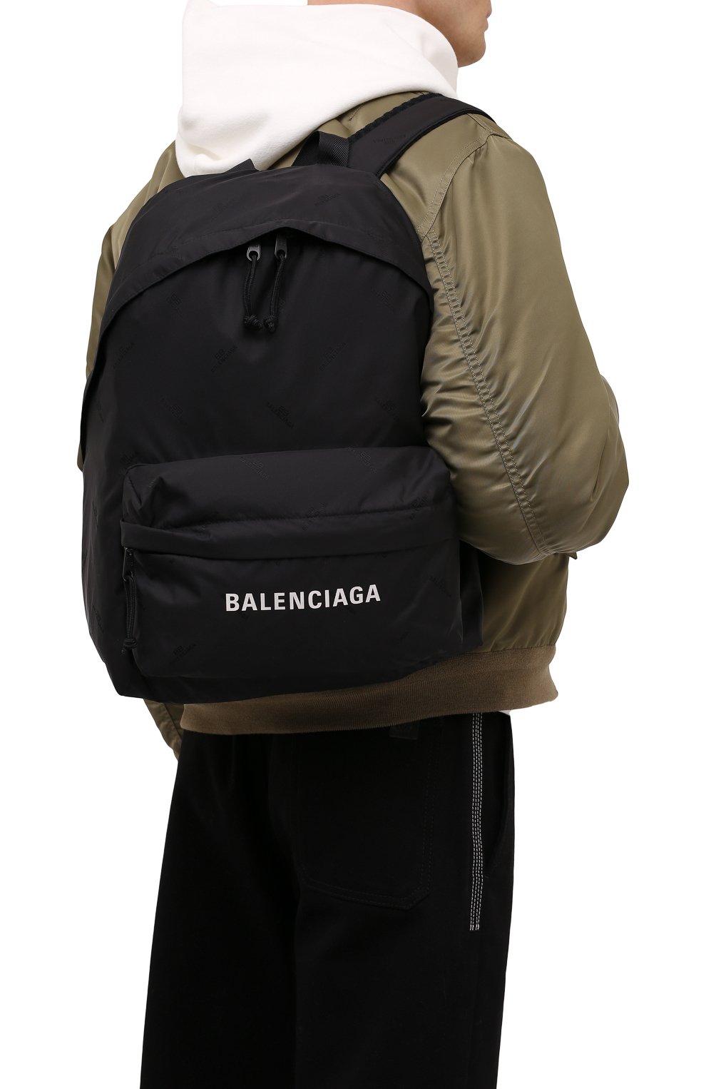 Мужской рюкзак expandable BALENCIAGA черного цвета, арт. 656081/2UA2X | Фото 2 (Материал: Текстиль; Стили: Спорт; Размер: large)