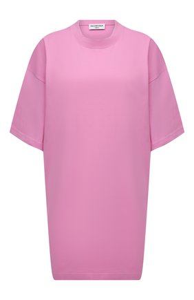 Женская хлопковая футболка BALENCIAGA розового цвета по цене 33350 руб., арт. 676589/TLV92 | Фото 1 Женская хлопковая футболка BALENCIAGA розового цвета, арт. 676589/TLV92 | Фото 1 (Рукава: 3/4; Длина (для топов): Удлиненные; Материал внешний: Хлопок; Принт: Без принта; Стили: Спорт-шик)