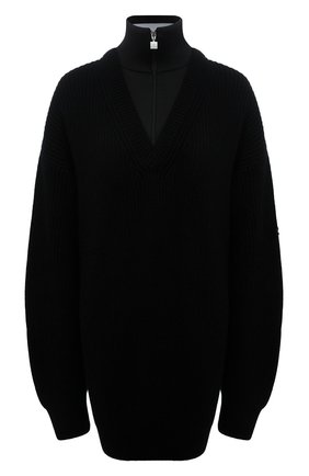 Женский шерстяной свитер BALENCIAGA черного цвета по цене 103500 руб., арт. 675351/T1611 | Фото 1 Женский шерстяной свитер BALENCIAGA черного цвета, арт. 675351/T1611 | Фото 1 (Длина (для топов): Удлиненные; Материал внешний: Шерсть; Рукава: Длинные; Женское Кросс-КТ: Свитер-одежда; Стили: Спорт-шик)