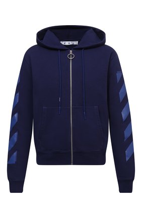 Мужской хлопковая толстовка OFF-WHITE темно-синего цвета по цене 62700 руб., арт. 0MBE001F21FLE003 | Фото 1 Мужской хлопковая толстовка OFF-WHITE темно-синего цвета, арт. 0MBE001F21FLE003 | Фото 1 (Материал внешний: Хлопок; Рукава: Длинные; Длина (для топов): Стандартные; Мужское Кросс-КТ: Толстовка-одежда; Стили: Спорт-шик)