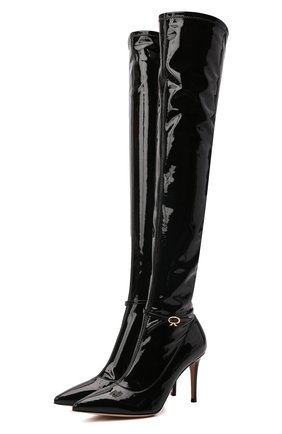 Женские ботфорты ribbon cuissard 85 GIANVITO ROSSI черного цвета по цене 112500 руб., арт. G80339.85RIC.VYENENE | Фото 1 Женские ботфорты ribbon cuissard 85 GIANVITO ROSSI черного цвета, арт. G80339.85RIC.VYENENE | Фото 1 (Материал внутренний: Натуральная кожа; Высота голенища: Высокие; Подошва: Плоская; Каблук высота: Высокий; Материал внешний: Экокожа; Каблук тип: Шпилька)