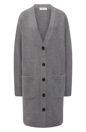Женский шерстяной кардиган DRIES VAN NOTEN серого цвета по цене 67600 руб., арт. 212-011242-3703 | Фото 1 Женский шерстяной кардиган DRIES VAN NOTEN серого цвета, арт. 212-011242-3703 | Фото 1 (Материал внешний: Шерсть; Длина (для топов): Удлиненные; Рукава: Длинные; Женское Кросс-КТ: кардиган-трикотаж; Стили: Кэжуэл)
