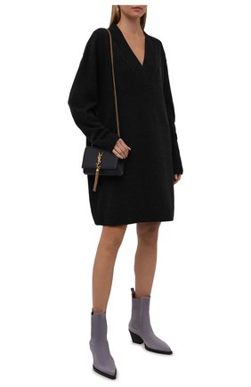 Женское шерстяное платье DRIES VAN NOTEN темно-серого цвета по цене 49950 руб., арт. 212-011226-3702 | Фото 2 Женское шерстяное платье DRIES VAN NOTEN темно-серого цвета, арт. 212-011226-3702 | Фото 2 (Рукава: Длинные; Длина Ж (юбки, платья, шорты): Мини; Материал внешний: Шерсть; Женское Кросс-КТ: Платье-одежда; Кросс-КТ: Трикотаж; Случай: Повседневный; Стили: Кэжуэл)