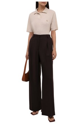 Женские шерстяные брюки DRIES VAN NOTEN коричневого цвета по цене 43850 руб., арт. 212-010972-3041 | Фото 2 Женские шерстяные брюки DRIES VAN NOTEN коричневого цвета, арт. 212-010972-3041 | Фото 2 (Материал внешний: Шерсть; Длина (брюки, джинсы): Удлиненные; Женское Кросс-КТ: Брюки-одежда; Стили: Кэжуэл; Силуэт Ж (брюки и джинсы): Широкие)