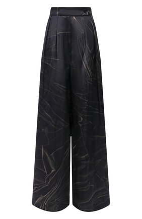 Женские брюки из вискозы и хлопка DRIES VAN NOTEN темно-синего цвета по цене 62650 руб., арт. 212-010908-3325 | Фото 1 Женские брюки из вискозы и хлопка DRIES VAN NOTEN темно-синего цвета, арт. 212-010908-3325 | Фото 1 (Длина (брюки, джинсы): Удлиненные; Материал внешний: Вискоза, Хлопок; Женское Кросс-КТ: Брюки-одежда; Стили: Романтичный; Силуэт Ж (брюки и джинсы): Широкие)