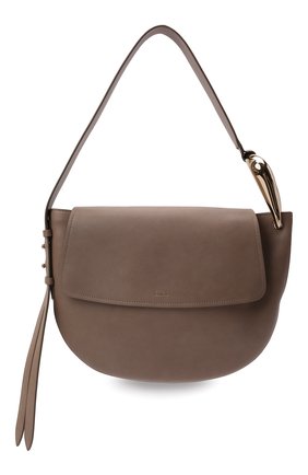 Женская сумка kiss CHLOÉ серого цвета, арт. CHC21US352E48 | Фото 1 (Материал: Натуральная кожа; Сумки-технические: Сумки top-handle; Размер: medium)