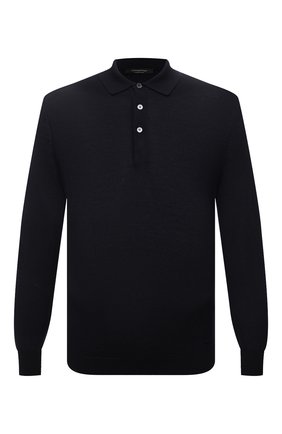 Мужское поло из кашемира и шелка ERMENEGILDO ZEGNA темно-синего цвета по цене 74550 руб., арт. UYJ00/132 | Фото 1 Мужское поло из кашемира и шелка ERMENEGILDO ZEGNA темно-синего цвета, арт. UYJ00/132 | Фото 1 (Материал внешний: Кашемир, Шелк, Шерсть; Застежка: Пуговицы; Рукава: Длинные; Кросс-КТ: Трикотаж; Стили: Кэжуэл; Длина (для топов): Стандартные)