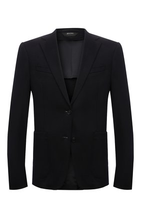 Мужской шерстяной пиджак Z ZEGNA темно-синего цвета по цене 118500 руб., арт. 277760/1V9SG0 | Фото 1 Мужской шерстяной пиджак Z ZEGNA темно-синего цвета, арт. 277760/1V9SG0 | Фото 1 (Материал внешний: Шерсть; Материал подклада: Синтетический материал; Длина (для топов): Стандартные; Рукава: Длинные; Случай: Повседневный; Пиджаки М: Приталенный; 1-2-бортные: Однобортные)