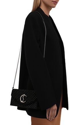 Женский клатч loubi 54 CHRISTIAN LOUBOUTIN черного цвета по цене 86250 руб., арт. 3215245/L0UBI54 | Фото 2 Женский клатч loubi 54 CHRISTIAN LOUBOUTIN черного цвета, арт. 3215245/L0UBI54 | Фото 2 (Ремень/цепочка: На ремешке; Размер: small; Материал: Натуральная кожа; Женское Кросс-КТ: Клатч-клатчи, Вечерняя сумка)