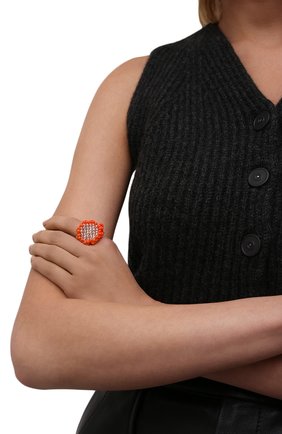 Женское кольцо камень l HIAYNDERFYT оранжевого цвета, арт. 1-1OTRCKsm | Фото 2 (Материал: Стекло)