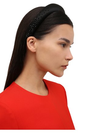 Женский ободок для волос PANFIL черного цвета, арт. Ободок 0-Bnd-S | Фото 2 (Материал: Текстиль, Шелк)