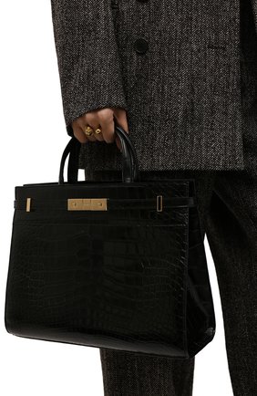 Женская сумка manhattan small SAINT LAURENT черного цвета по цене 2175000 руб., арт. 568702/E5V0K/AMIS | Фото 2 Женская сумка manhattan small SAINT LAURENT черного цвета, арт. 568702/E5V0K/AMIS | Фото 2 (Ремень/цепочка: На ремешке; Размер: small; Сумки-технические: Сумки top-handle)