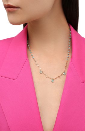 Женское колье HANKA_IN золотого цвета по цене 17200 руб., арт. VEG-SA-AMA-CAL | Фото 2 Женское колье HANKA_IN золотого цвета, арт. VEG-SA-AMA-CAL | Фото 2 (Материал: Металл)