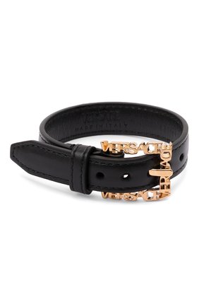 Женский кожаный браслет VERSACE черного цвета по цене 29750 руб., арт. 1002271/1A00637 | Фото 1 Женский кожаный браслет VERSACE черного цвета, арт. 1002271/1A00637 | Фото 1 (Материал: Металл)