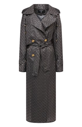 Женский плащ BALMAIN черно-белого цвета по цене 192500 руб., арт. WF1TL016/I711 | Фото 1 Женский плащ BALMAIN черно-белого цвета, арт. WF1TL016/I711 | Фото 1 (Материал внешний: Синтетический материал; Рукава: Длинные; Длина (верхняя одежда): Длинные; Стили: Гламурный, Классический)