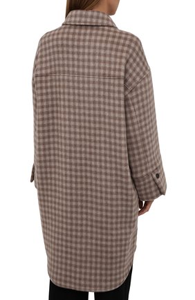 Женское шерстяное пальто WINDSOR бежевого цвета, арт. 52 DM512 10012278 | Фото 4 (Материал внешний: Шерсть; Рукава: Длинные; Длина (верхняя одежда): До колена; 1-2-бортные: Однобортные; Стили: Кэжуэл)