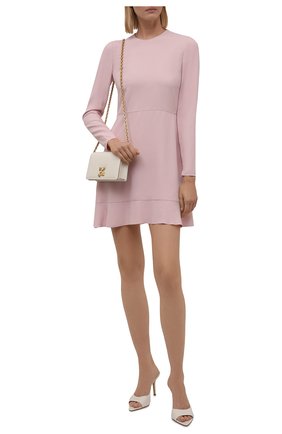 Женское платье REDVALENTINO светло-розового цвета по цене 39950 руб., арт. WR0VACK5/0F1 | Фото 2 Женское платье REDVALENTINO светло-розового цвета, арт. WR0VACK5/0F1 | Фото 2 (Рукава: Длинные; Материал внешний: Синтетический материал, Вискоза; Длина Ж (юбки, платья, шорты): Мини; Стили: Классический; Случай: Формальный; Женское Кросс-КТ: Платье-одежда, платье-футляр)