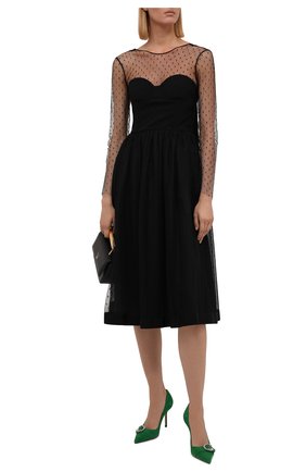 Женское платье REDVALENTINO черного цвета по цене 83150 руб., арт. WR0VABV0/697 | Фото 2 Женское платье REDVALENTINO черного цвета, арт. WR0VABV0/697 | Фото 2 (Рукава: Длинные; Материал подклада: Синтетический материал; Материал внешний: Синтетический материал; Стили: Классический; Случай: Формальный; Женское Кросс-КТ: Платье-одежда; Длина Ж (юбки, платья, шорты): До колена)