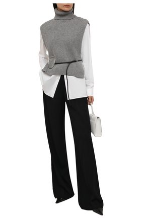 Женский шерстяной жилет DRIES VAN NOTEN серого цвета по цене 25600 руб., арт. 212-012208-3703 | Фото 2 Женский шерстяной жилет DRIES VAN NOTEN серого цвета, арт. 212-012208-3703 | Фото 2 (Материал внешний: Шерсть; Стили: Минимализм; Кросс-КТ: Трикотаж; Женское Кросс-КТ: Жакет-одежда; Длина (для топов): Укороченные; Длина (верхняя одежда): Короткие)