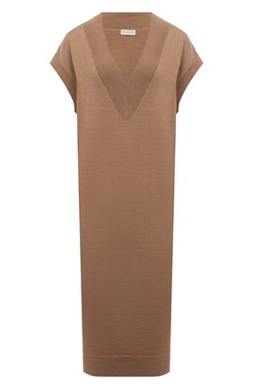 Женское шерстяное платье DRIES VAN NOTEN бежевого цвета по цене 48300 руб., арт. 212-011212-3700 | Фото 1 Женское шерстяное платье DRIES VAN NOTEN бежевого цвета, арт. 212-011212-3700 | Фото 1 (Материал внешний: Шерсть; Рукава: Короткие; Стили: Минимализм; Случай: Повседневный; Женское Кросс-КТ: Платье-одежда; Кросс-КТ: Трикотаж; Длина Ж (юбки, платья, шорты): До колена)