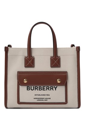 Женский сумка-тоут new BURBERRY светло-коричневого цвета по цене 83900 руб., арт. 8044143 | Фото 1 Женский сумка-тоут new BURBERRY светло-коричневого цвета, арт. 8044143 | Фото 1 (Размер: small; Ремень/цепочка: На ремешке; Материал: Текстиль; Сумки-технические: Сумки-шопперы)