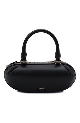 Женская сумка brioche YUZEFI черного цвета, арт. YUZC0-HB-BR-00 | Фото 1 (Ремень/цепочка: На ремешке; Материал: Натуральная кожа; Размер: small; Сумки-технические: Сумки top-handle)