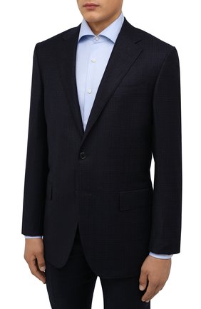 Мужской шерстяной костюм CORNELIANI темно-синего цвета по цене 154500 руб., арт. 887268-1817267/92 Q1 | Фото 2 Мужской шерстяной костюм CORNELIANI темно-синего цвета, арт. 887268-1817267/92 Q1 | Фото 2 (Материал подклада: Купро; Рукава: Длинные; Материал внешний: Шерсть; Костюмы М: Однобортный; Стили: Классический)