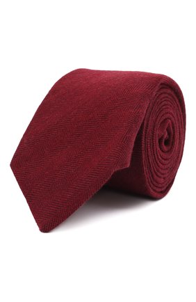 Мужской галстук из шерсти и шелка LUIGI BORRELLI красного цвета, арт. CR361132/L0NG | Фото 1 (Материал: Шерсть, Текстиль; Принт: Без принта)