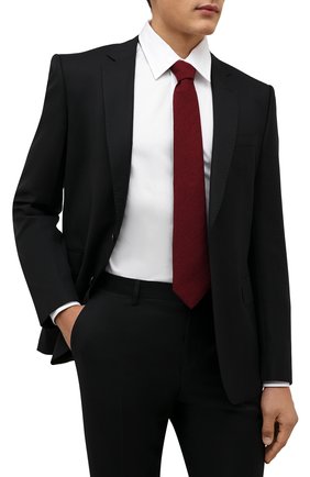 Мужской галстук из шерсти и шелка LUIGI BORRELLI красного цвета, арт. CR361132/L0NG | Фото 2 (Материал: Шерсть, Текстиль; Принт: Без принта)