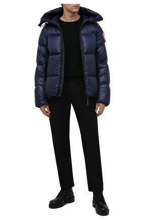 Мужская пуховая куртка crofton CANADA GOOSE темно-синего цвета, арт. 2252M | Фото 2 (Материал подклада: Синтетический материал; Материал утеплителя: Пух и перо; Материал внешний: Синтетический материал; Кросс-КТ: Куртка; Мужское Кросс-КТ: пуховик-короткий; Длина (верхняя одежда): Короткие; Стили: Спорт-шик; Рукава: Длинные)