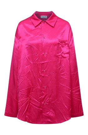 Женская рубашка BALENCIAGA фуксия цвета, арт. 658964/TL028 | Фото 1 (Длина (для топов): Удлиненные; Материал внешний: Купро, Вискоза, Растительное волокно; Рукава: Длинные; Стили: Гламурный; Женское Кросс-КТ: Рубашка-одежда; Принт: Без принта; Региональные ограничения белый список (Axapta Mercury): RU)