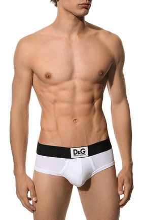 Мужские хлопковые хипсы DOLCE & GABBANA белого цвета по цене 5170 руб., арт. M3D35J/0UAIG | Фото 2 Мужские хлопковые хипсы DOLCE & GABBANA белого цвета, арт. M3D35J/0UAIG | Фото 2 (Материал внешний: Хлопок; Кросс-КТ: бельё; Мужское Кросс-КТ: Трусы)