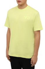 Мужская хлопковая футболка Y-3 желтого цвета, арт. HB3479/M | Фото 3 (Рукава: Короткие; Длина (для топов): Стандартные; Принт: С принтом; Материал внешний: Хлопок; Стили: Спорт-шик)