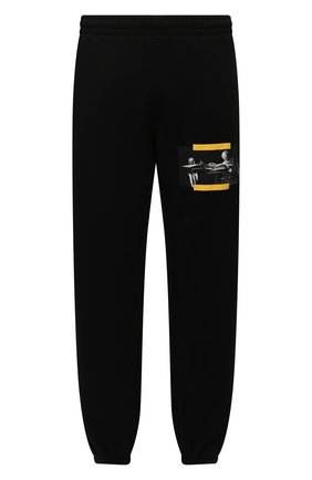 Мужские хлопковые джоггеры OFF-WHITE черного цвета по цене 37200 руб., арт. 0MCH029F21FLE005 | Фото 1 Мужские хлопковые джоггеры OFF-WHITE черного цвета, арт. 0MCH029F21FLE005 | Фото 1 (Длина (брюки, джинсы): Стандартные; Материал внешний: Хлопок; Силуэт М (брюки): Джоггеры; Мужское Кросс-КТ: Брюки-трикотаж; Стили: Спорт-шик)