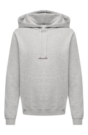 Мужской хлопковое худи SAINT LAURENT серого цвета по цене 56700 руб., арт. 677259/YB20D | Фото 1 Мужской хлопковое худи SAINT LAURENT серого цвета, арт. 677259/YB20D | Фото 1 (Рукава: Длинные; Материал внешний: Хлопок; Длина (для топов): Стандартные; Мужское Кросс-КТ: Худи-одежда; Принт: С принтом; Стили: Спорт-шик)