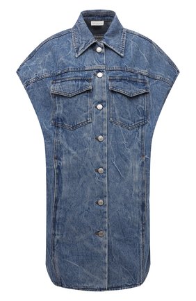 Женский джинсовый жилет DRIES VAN NOTEN голубого цвета по цене 64800 руб., арт. 212-010505-3381 | Фото 1 Женский джинсовый жилет DRIES VAN NOTEN голубого цвета, арт. 212-010505-3381 | Фото 1 (Материал внешний: Хлопок, Деним; Стили: Кэжуэл; Кросс-КТ: Деним, Куртка; Длина (верхняя одежда): До середины бедра; Женское Кросс-КТ: Жилет-одежда)