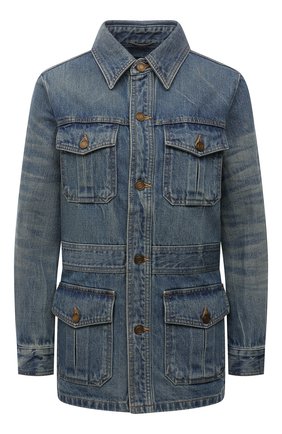 Женская джинсовая куртка SAINT LAURENT голубого цвета по цене 94950 руб., арт. 659616/Y863C | Фото 1 Женская джинсовая куртка SAINT LAURENT голубого цвета, арт. 659616/Y863C | Фото 1 (Материал внешний: Хлопок; Длина (верхняя одежда): Короткие; Рукава: Длинные; Стили: Кэжуэл; Кросс-КТ: Деним, Куртка)