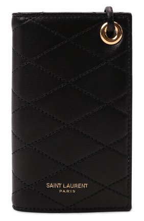 Женский кожаный футляр для кредитных карт SAINT LAURENT черного цвета, арт. 669952/1ELY1 | Фото 1 (Материал: Натуральная кожа)