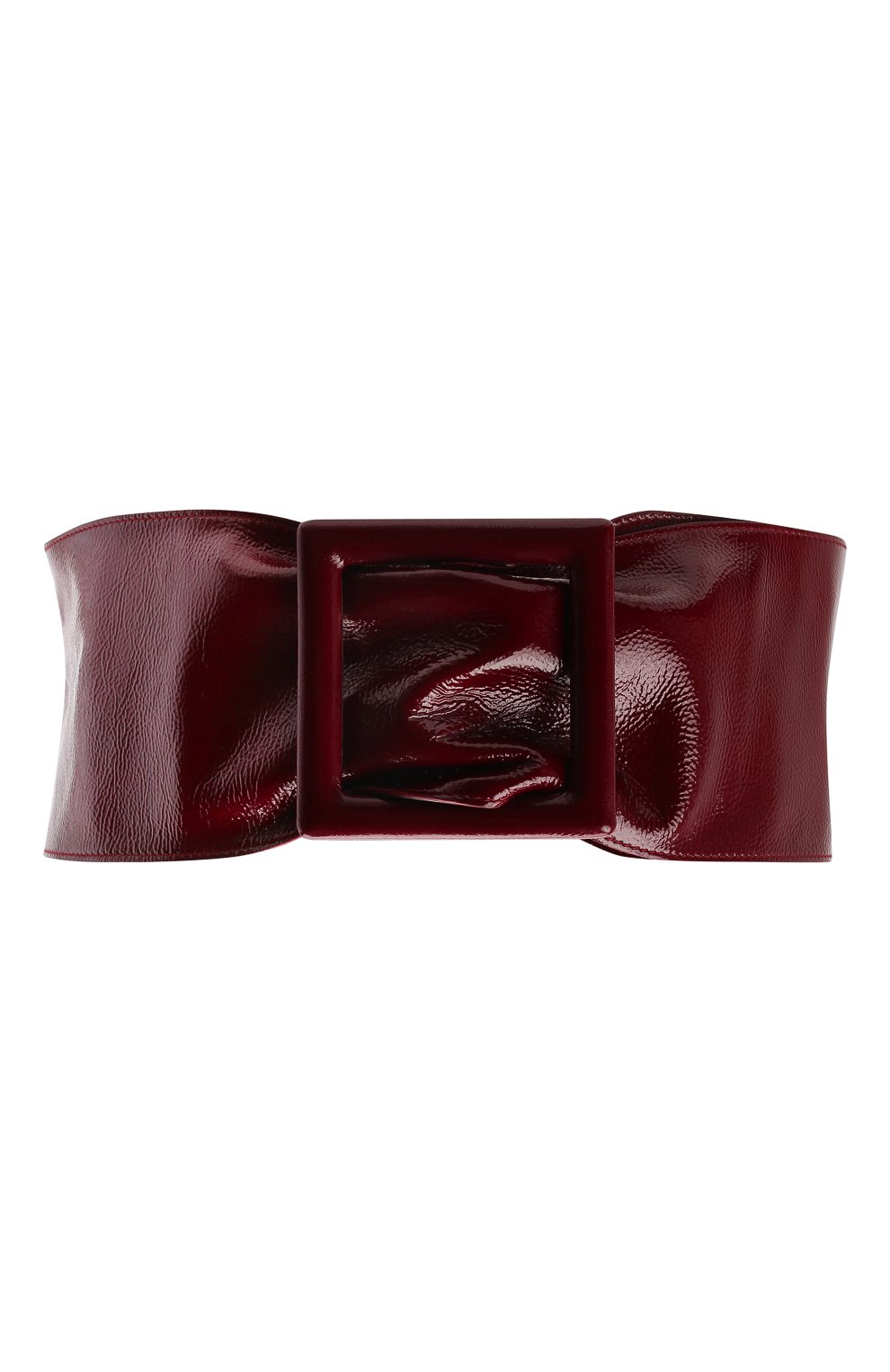 Женский кожаный пояс SAINT LAURENT бордового цвета, арт. 669878/27K0D | Фото 1 (Материал: Натуральная кожа; Кросс-КТ: Широкие)