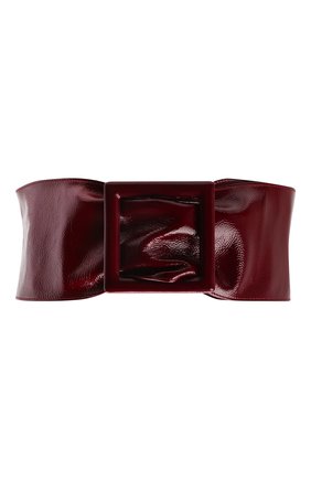 Женский кожаный пояс SAINT LAURENT бордового цвета, арт. 669878/27K0D | Фото 1 (Материал: Натуральная кожа; Кросс-КТ: Широкие)