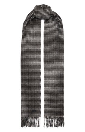 Женский шарф из кашемира и шерсти SAINT LAURENT серого цвета по цене 47600 руб., арт. 669853/3Y944 | Фото 1 Женский шарф из кашемира и шерсти SAINT LAURENT серого цвета, арт. 669853/3Y944 | Фото 1 (Материал: Кашемир, Шерсть)