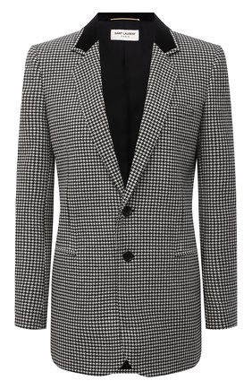 Женский жакет SAINT LAURENT серого цвета по цене 209500 руб., арт. 661324/Y3D13 | Фото 1 Женский жакет SAINT LAURENT серого цвета, арт. 661324/Y3D13 | Фото 1 (Материал подклада: Шелк; Длина (для топов): Удлиненные; Материал внешний: Шерсть; Рукава: Длинные; Стили: Гламурный; Случай: Повседневный; Женское Кросс-КТ: Жакет-одежда; 1-2-бортные: Однобортные)