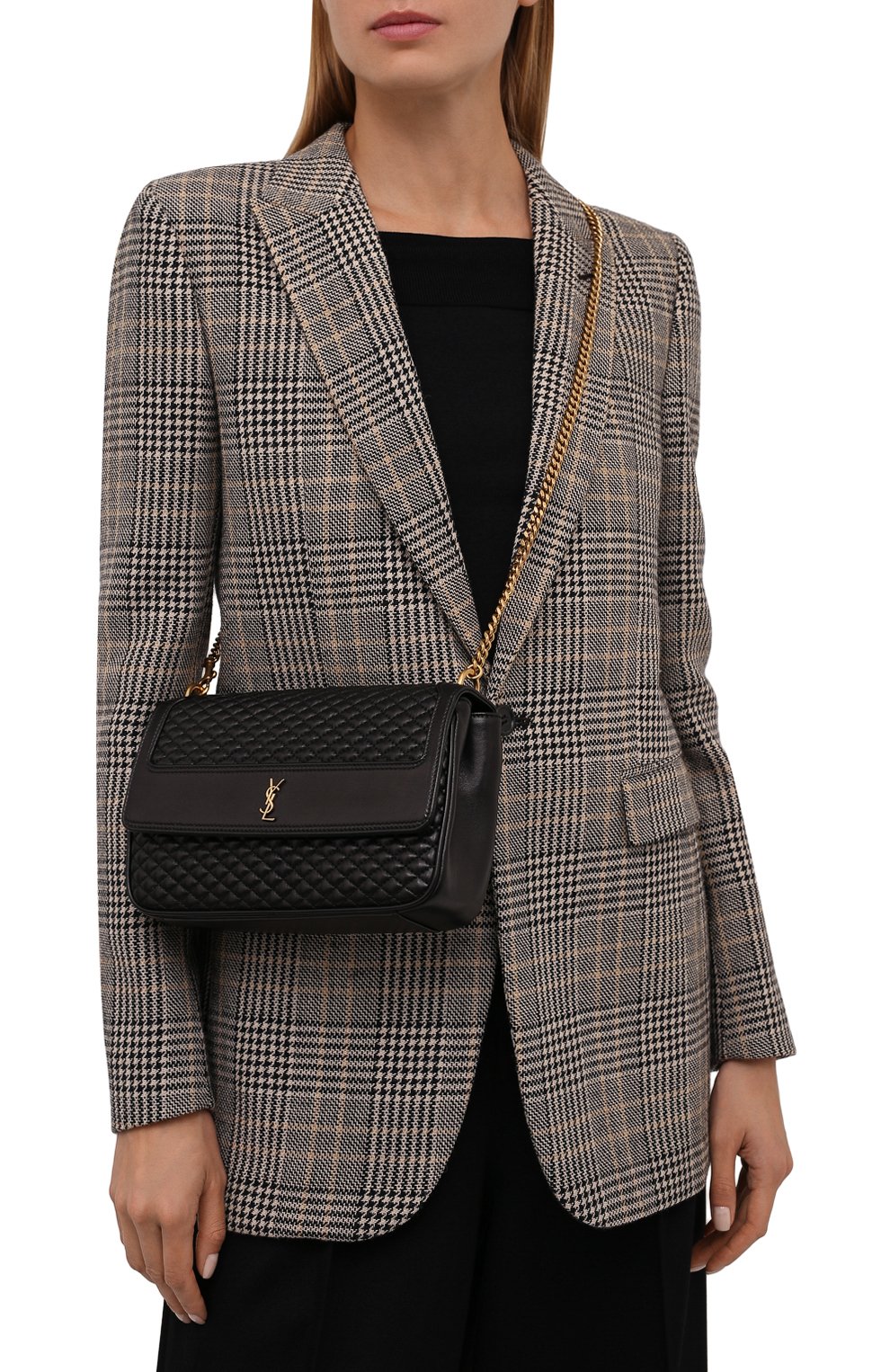 Женская сумка victoire SAINT LAURENT черного цвета по цене 0 руб., арт. 657302/1EL07 | Фото 2 Женская сумка victoire SAINT LAURENT черного цвета, арт. 657302/1EL07 | Фото 2 (Сумки-технические: Сумки через плечо; Материал: Натуральная кожа; Ремень/цепочка: На ремешке; Размер: small)