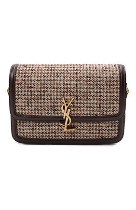 Женская сумка solferino ysl lock SAINT LAURENT бежевого цвета по цене 183000 руб., арт. 634305/24Y1W | Фото 1 Женская сумка solferino ysl lock SAINT LAURENT бежевого цвета, арт. 634305/24Y1W | Фото 1 (Ремень/цепочка: На ремешке; Материал: Текстиль; Размер: small; Сумки-технические: Сумки через плечо)